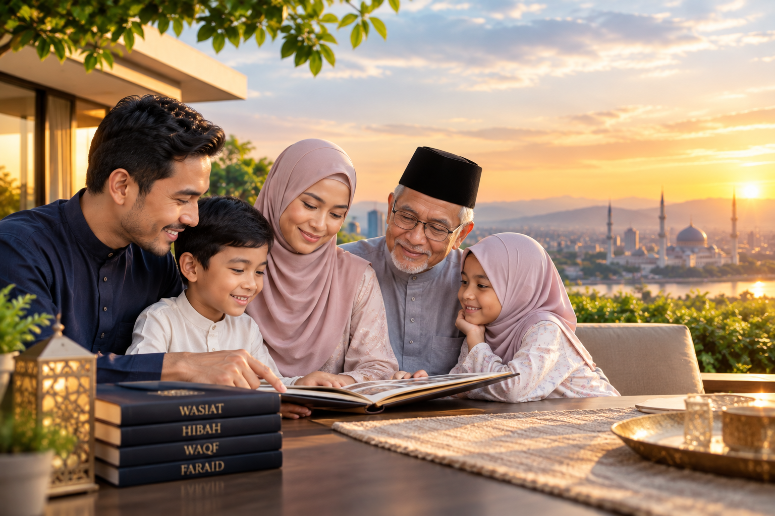 Three generations planning their legacy with Wasiat, Hibah, Waqf and Faraid
