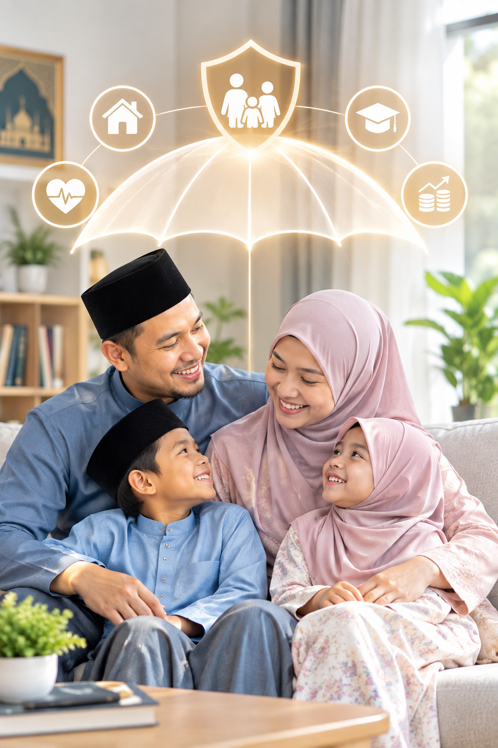 A Malaysian Muslim family protected under a Family Takaful umbrella