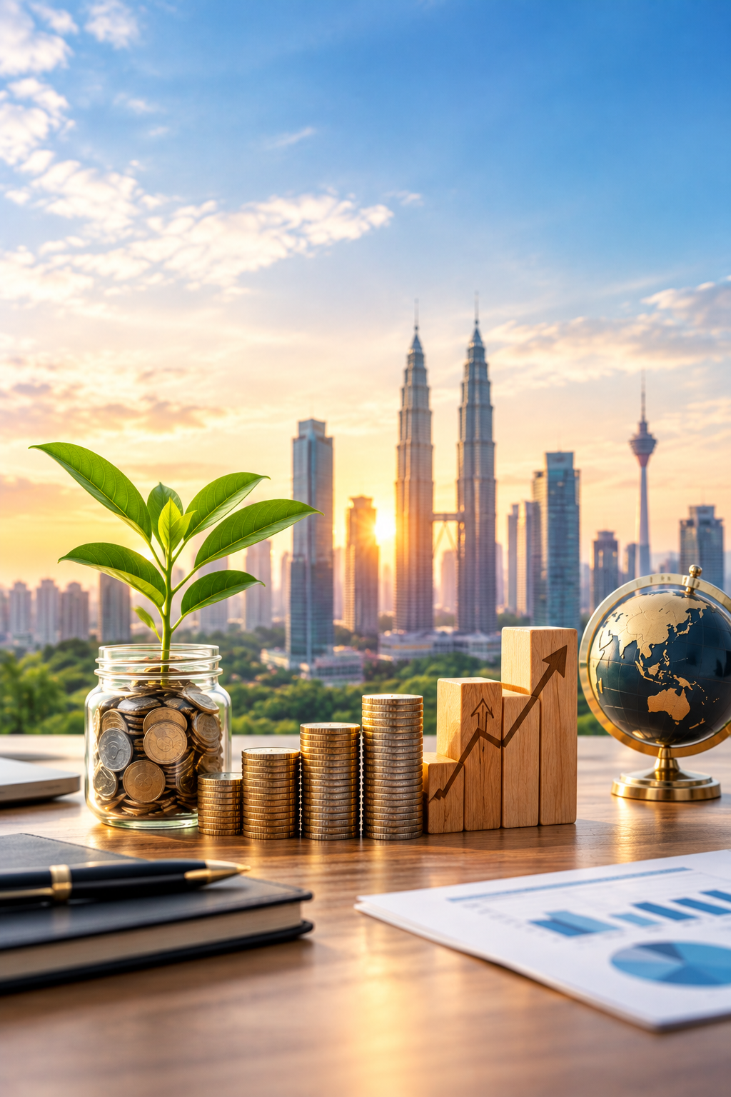 Unit trust investing — savings growing with the KL skyline behind